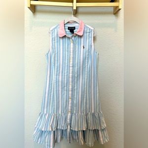 Girls’ Size 12 Ralph Lauren Striped Pastel Dress